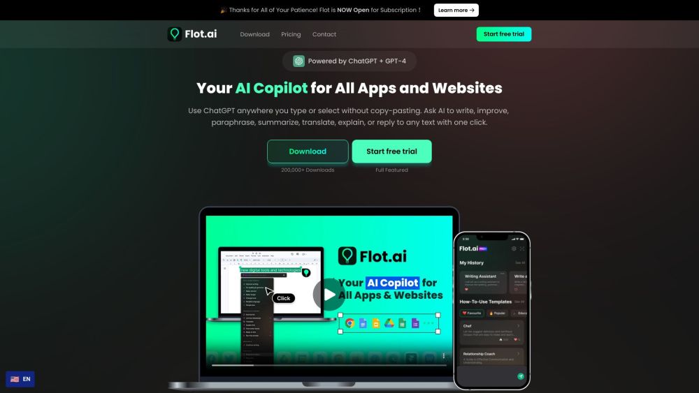 Flot.ai : AI Copilot for Apps, Websites, Translation, Summarizing