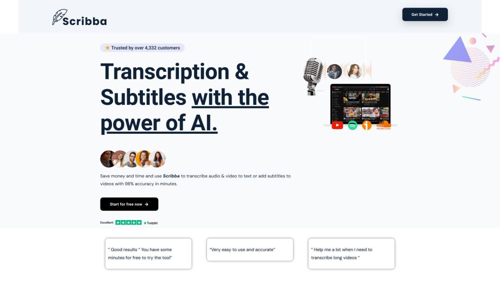 Scribba: AI Transcription & Subtitles, 98% Accuracy