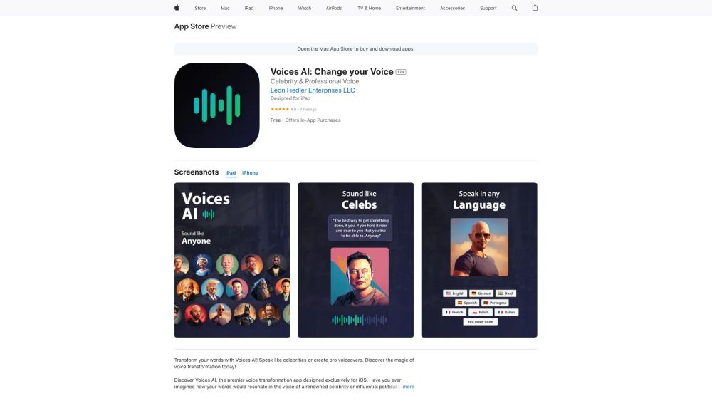 Voices AI: Text-to-Speech with Celebrity & Politician Voices