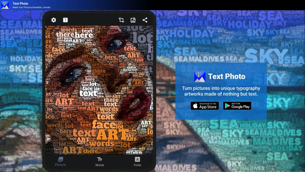 TextPhoto: Transform Pictures into Unique Typographic Artwork Creator