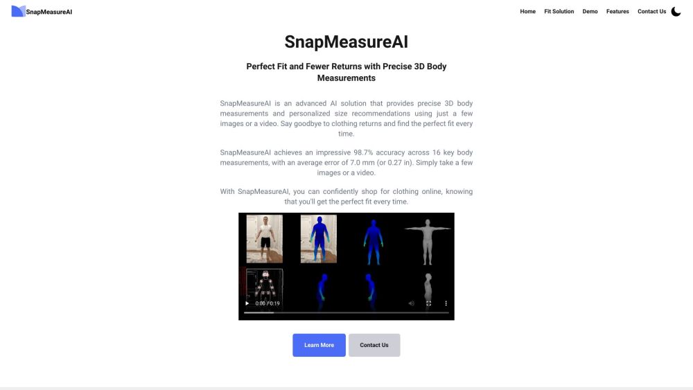 SnapMeasureAI: 98.7% Accurate 3D Body Measurements & Perfect Size Finder