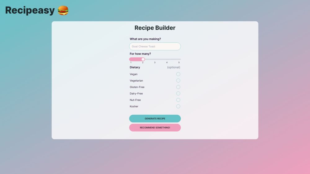 Recipeasy: AI Meal Planner - Tailored Recipes for Dietary Needs