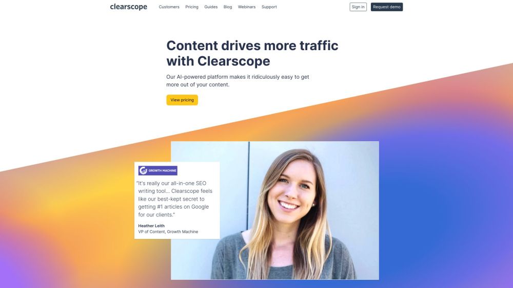 Clearscope: SEO Content Optimization for High Ranking Traffic : Best-in-Class Platform for Streamlined SEO Writing