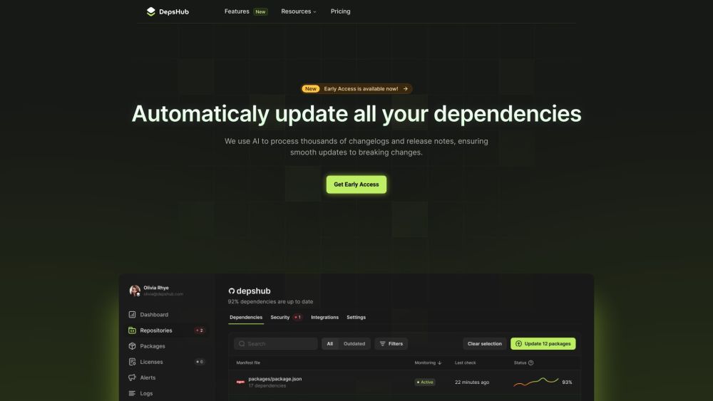 DepsHub: Efficient Dependency Management Tool for Developers