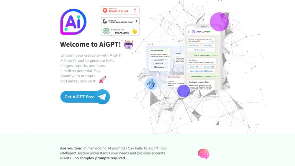 AiGPT: Free AI Tool, Auto-Prompts, Interactive Chat, SDXL Image