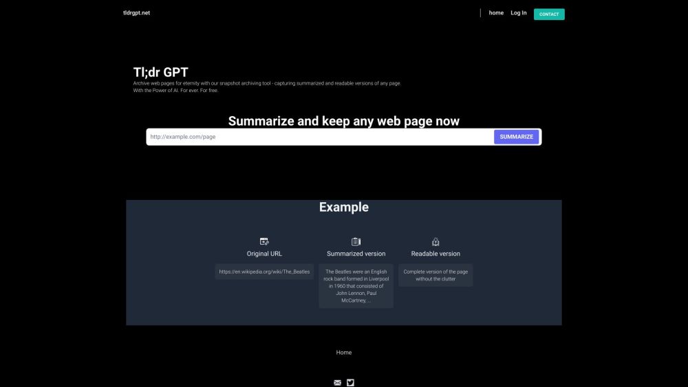 TldrGPT.net: Instant Summaries & Readable Articles for Web Pages