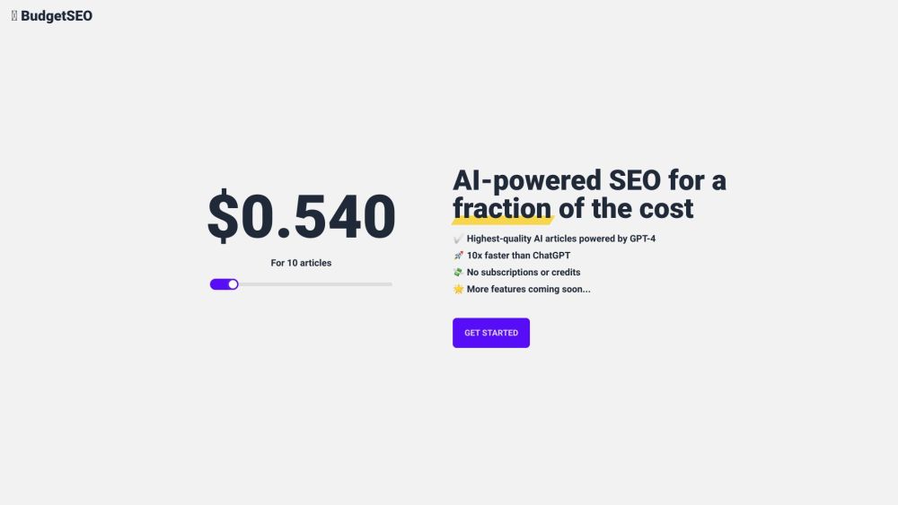 BudgetSEO: Affordable AI-Driven SEO Article Generation Tool : High-Quality