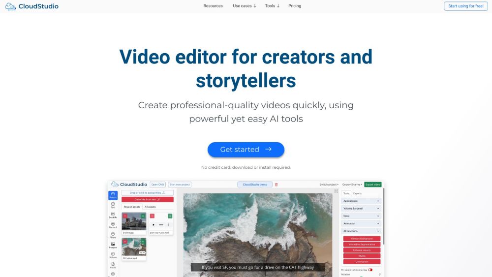 CloudStudio: AI Web Video Editor & Viral Clips Generator