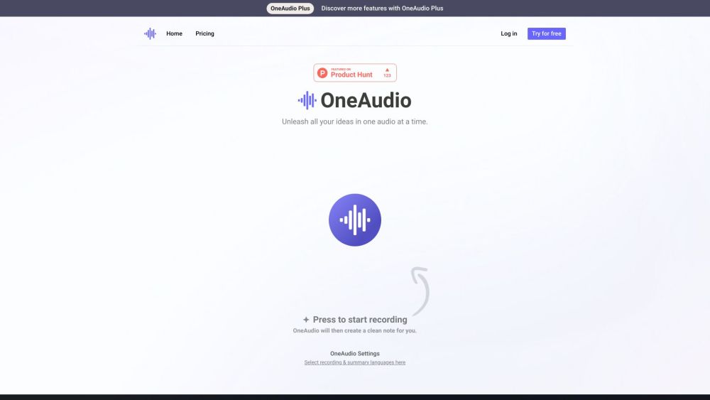 OneAudio: Summarize, Transcribe, Convert Audio to Clean, Structured Notes