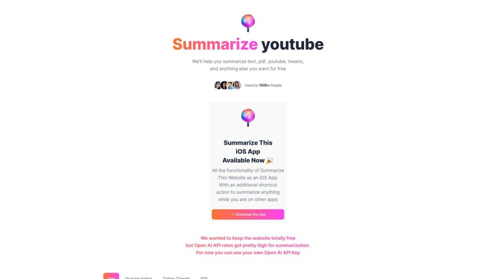 Summarize This: Free Tool for Text, PDF, YouTube, and Tweets Summaries