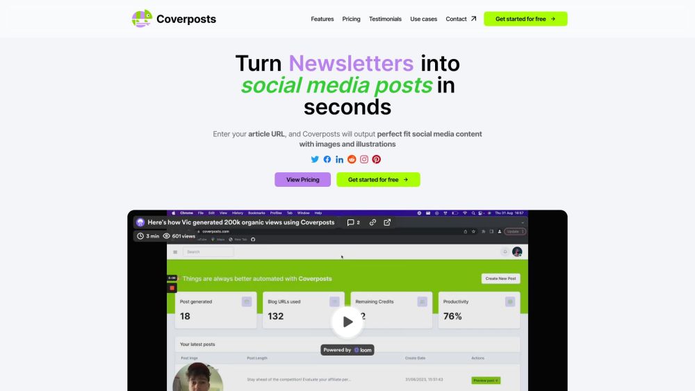 Coverposts: Convert Blog Articles to Social Media Posts Instantly