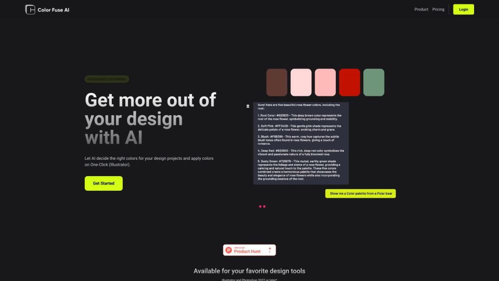 Color Fuse AI: AI Chat for Generating & Visualizing Color Palettes