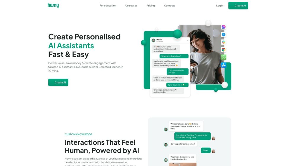 'Humy.ai: Create Custom AI Assistants for Business Growth'