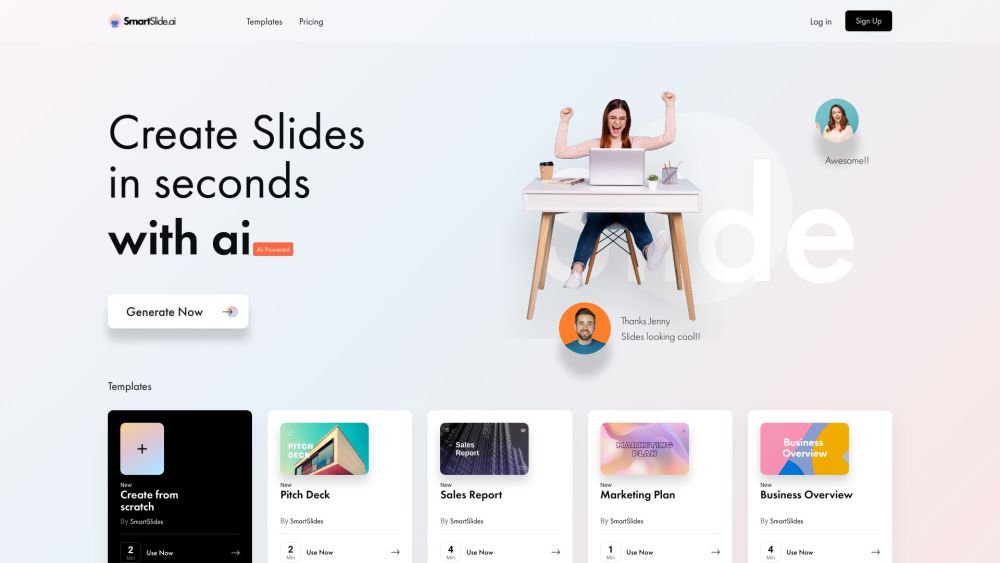 SmartSlide: AI-Powered Slide Creation for Pitch Decks, Marketing & More