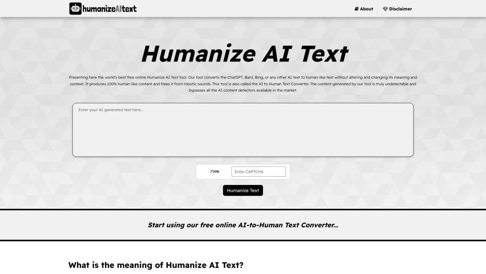 Humanize AI Text: Free Online AI Text to Human Language Converter