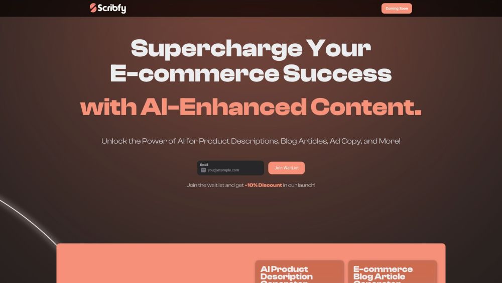 Scribfy: AI-Driven SaaS for E-Commerce Content Creation