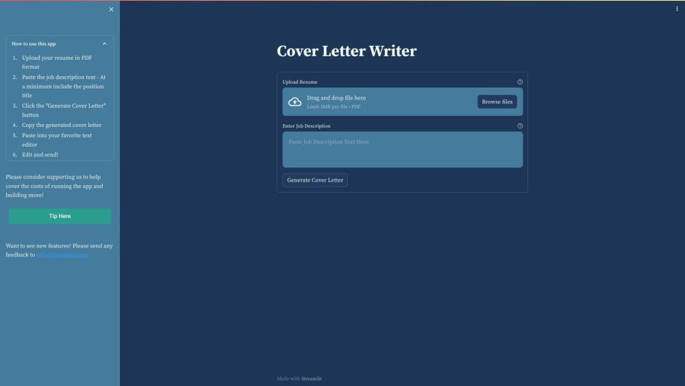 Cover Letter Writer: Create Compelling Job Applications Instantly