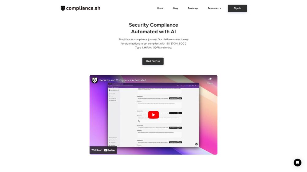 Compliance.sh: AI-Powered ISO 27001, SOC 2, HIPAA, GDPR Automation