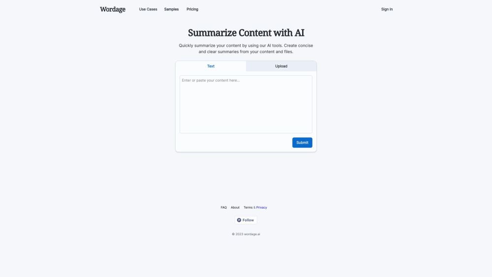 Wordage AI: Summarize PDFs & Files Using Artificial Intelligence