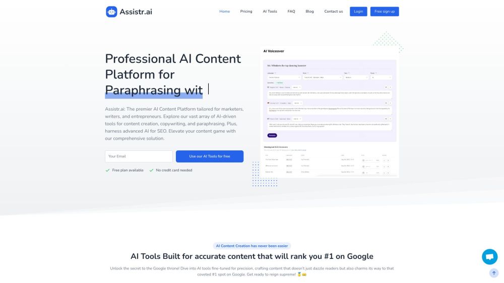 Assistr.ai : Unleashing AI-Powered Content Creation Mastery