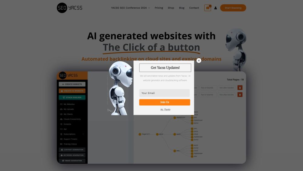 YACSS: AI Website Generation & SEO Boosting for Domain Authority