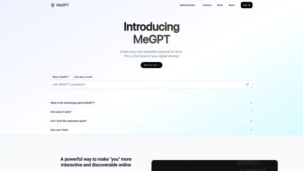 MeGPT: AI Clone for Enhanced Online Interaction - Boost Visibility