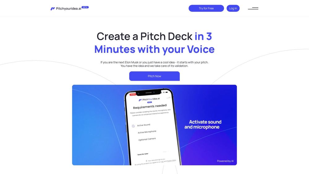 Pitchyouridea.ai: AI Pitch Decks & Personalized Advice in 7 Minutes