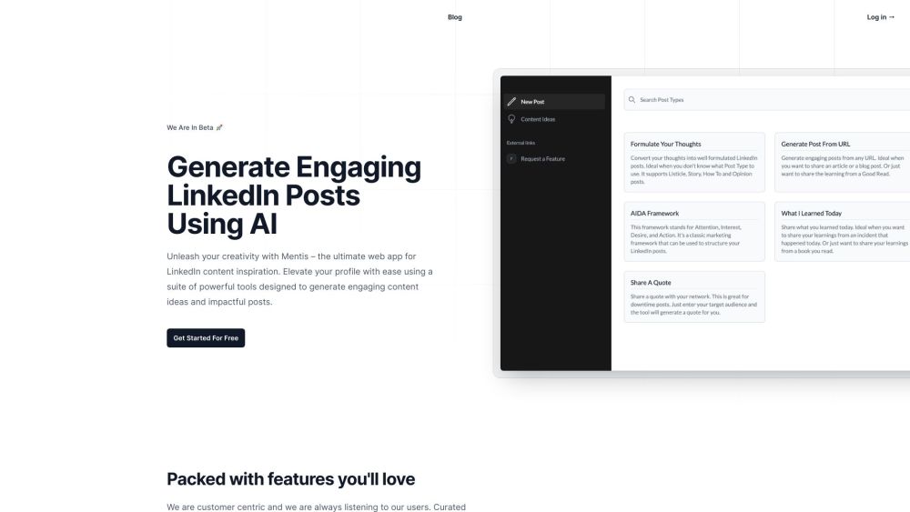 Mentis: Web App for LinkedIn Content Inspiration & Generation