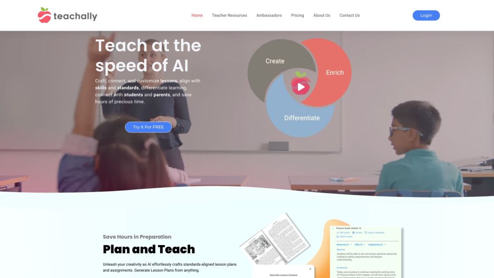 Teachally: AI Lesson Plans, Personalized Learning, Improved Communication