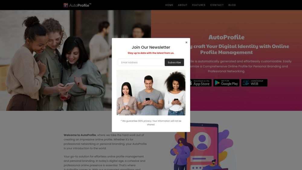 AutoProfile: Craft Digital Identity with Effortless Profile Management