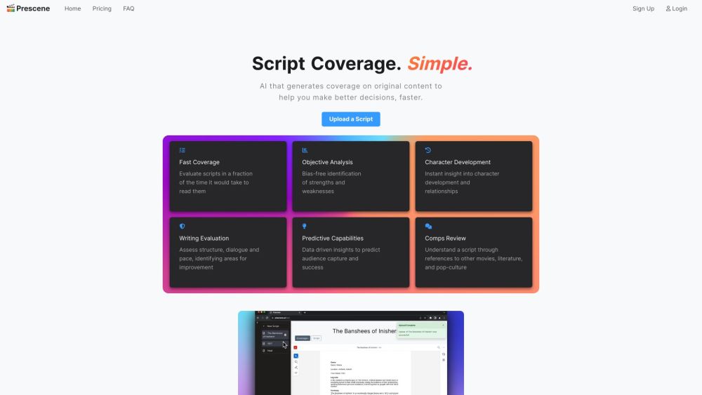 Prescene: AI Script Tool Revolutionizing Storytelling, Enhancing Creativity