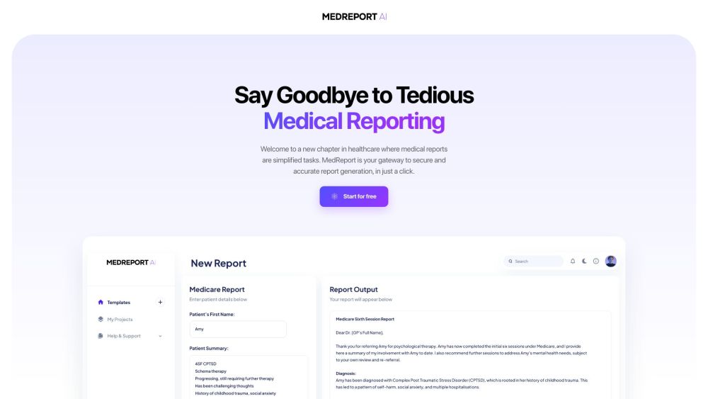 MedReport: AI-Driven, Rapid & Accurate Report Generation for Healthcare