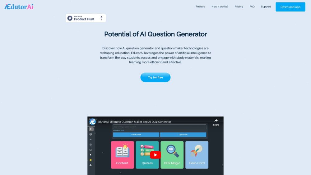 EdutorAI: AI Quiz Maker & Flashcard Generator for Engaging Learning