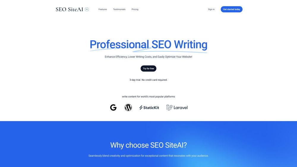 SEO SiteAI: AI Content Optimization & Keyword Identification Tool