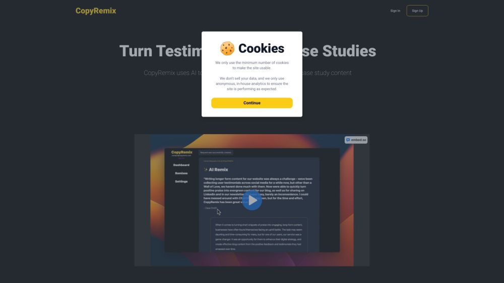 CopyRemix: AI Converts Testimonials into Comprehensive Case Studies