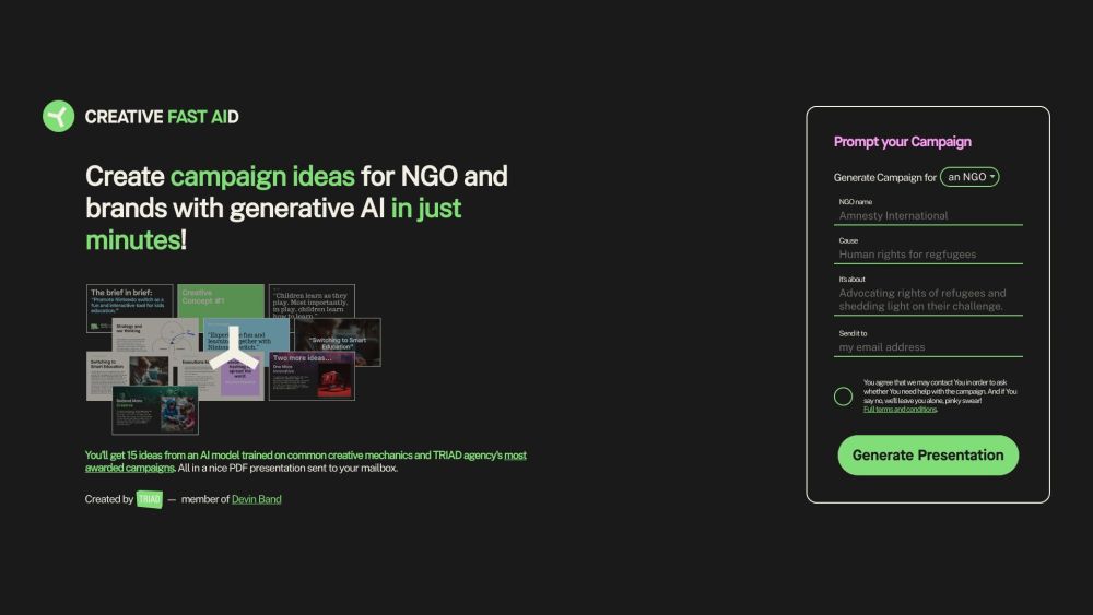 TRIAD Creative Fast AID: AI Campaign Ideas for Brands in Minutes