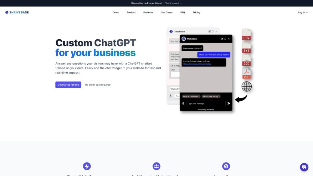 Thrivebase: Custom ChatGPT Solution Enhancing Your Business Growth