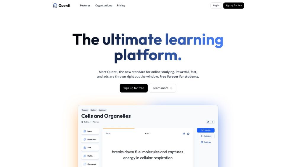 Quenti: Modern, Open-Source Learning with Flashcards, Games & More