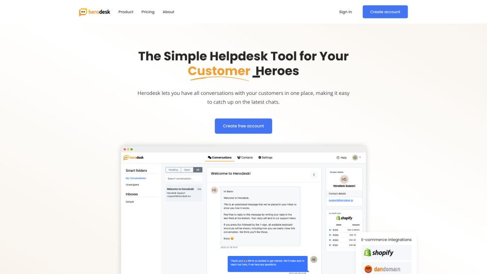 Herodesk: Affordable, Simple Customer Support Tool for SMEs