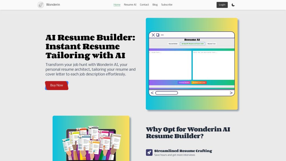 Wonderin AI Resume Builder: Advanced, Effortless Resume Creation Tool