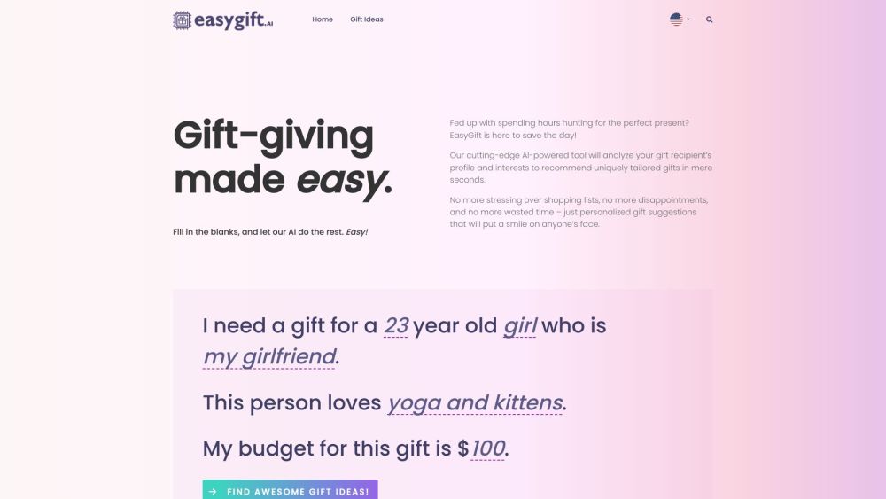 EasyGift: AI Tool for Personalized Gift Suggestions, Perfect Presents