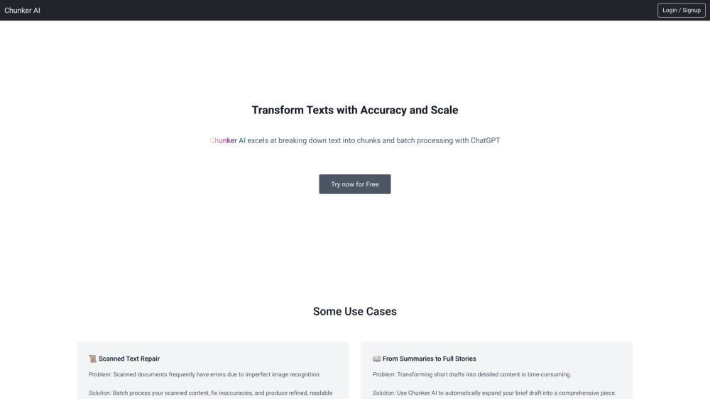 Chunker AI: Text Chunking, Summarizing, Formatting, and Translation