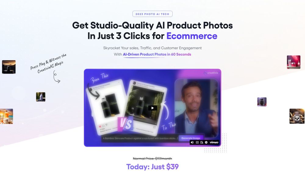 'Creativio AI Official: Transform & Generate Product Photography Fast'