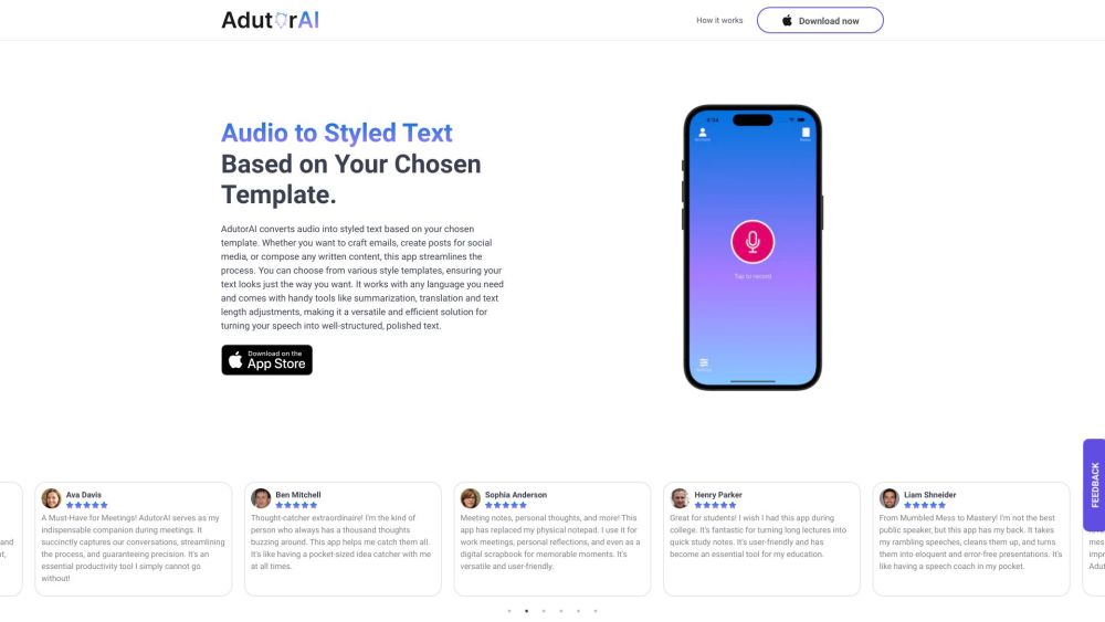 AdutorAI: Convert Audio to Styled Text with Custom Templates