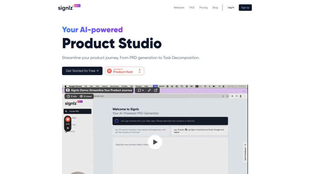 Signlz: AI-Powered PRD Generator for Product Professionals