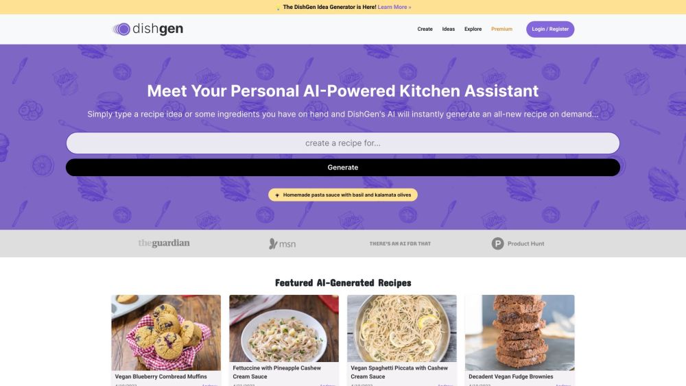 DishGen: AI Recipe Generator Reducing Food Waste & Saving Money