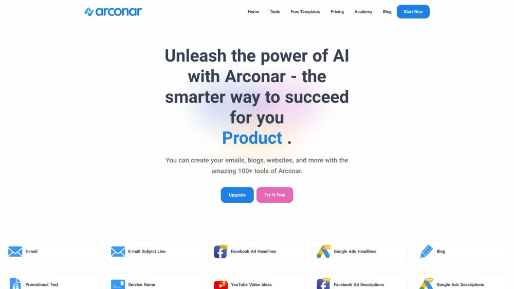 Arconar: AI Tool Marketplace, Email Marketing, Content Writing Hub