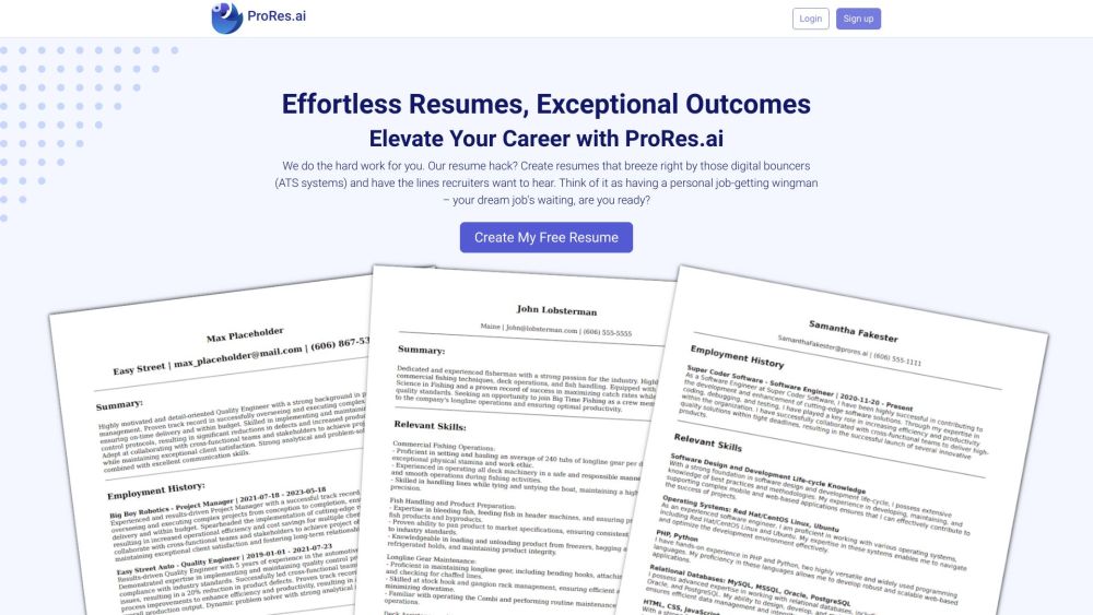 ProRes.ai: Generative AI Profile Builder for Innovative Resumes