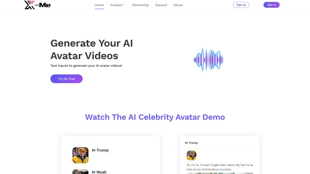 X-Me: Create Exciting AI Avatar Videos : Generate Your AI Avatar Videos!