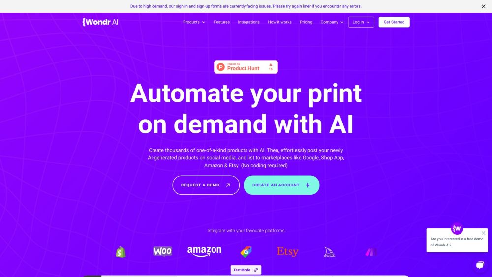 Wondr AI: Automate POD Store, No Coding, Works with Shopify, Wordpress